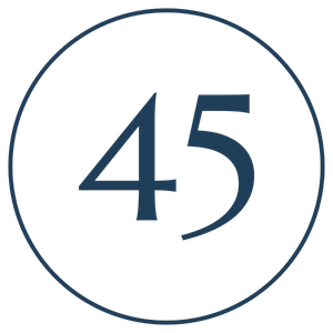 Versão mínima do selo de 45 anos
